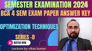 Answer key BCA 4 Sem Optimization Techniques  Exam Maa Shakhumbhari University Saharanpur |JUNE 2024