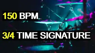 150 BPM - 3/4 Time Signature Drum Track ( This is a TRACK! More Complexed than a simple loop! )