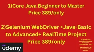 Core Java Selenium Course with Real Time Project  389 only