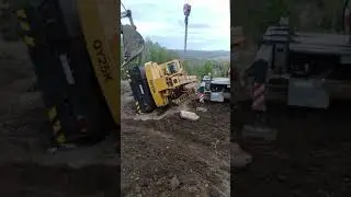 Ставим кран на калеса на крутом склоне!