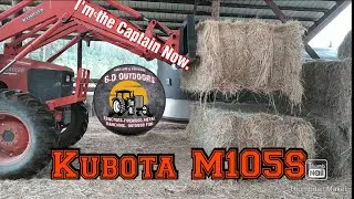 I'm the captain now! Feeding cattle and having fun in the Kubota M105S.