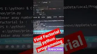 find Factorial  from python #python #shorts #maxsci #javascript