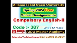 AIOU Code 387 Solved Assignment 1-2 of SPRING 2024|| Subject Compulsory English-II
