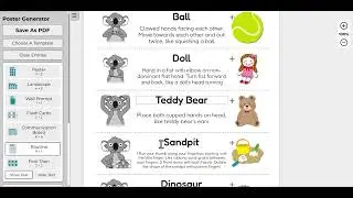 Poster Generator Walk-though, Children's Key Word Sign