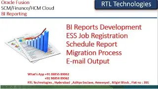Oracle Fusion Cloud BI Report Development | BI Report Migration | Scheduling | ESS Job Registration