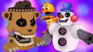 В МИРЕ ФНАФ БИТВА АНИМАТРОНИКОВ С БОССАМ ЧИПЕР И СНЕГОВИК FNAF WORLD детская игра ФНАФ ВОРЛД 6 серия