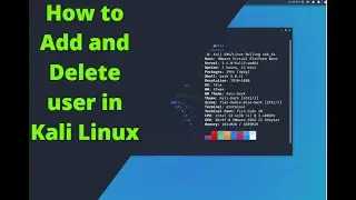 ||How to Add and Delete user in Kali Linux| |100% Working Method.|| #Infosys_Force