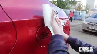 Установка наклеки на авто. Кот саймона
