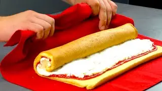 Rocambole decorado com framboesas | Com geleia de frutas vermelhas