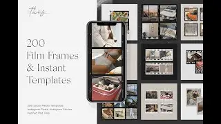 Download 200 Film Frames & Instant Templates Stock Graphics