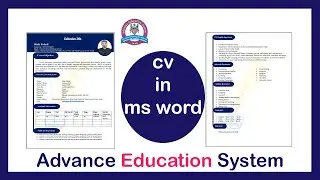 Amazing CV design in Ms Word 2016