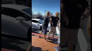Guy punches Lamborghini for revving at a car meet! Fight breaks out