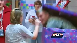 Girls Christmas Wish To See Her Brother Back Home From Deployment Comes True.