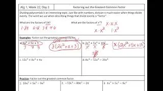 Factoring Out the Greatest Common Factor