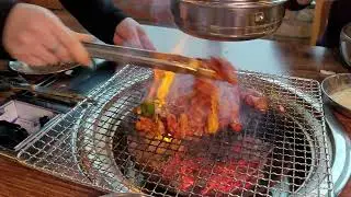 설봉산 숯불닭갈비 불쇼