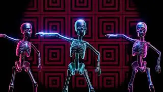 VJ Loops | Skeleton Skull Dancing | 3D Animated Loops 