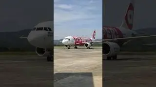 AirAsia Malaysia Airbus A320 baru saja mendarat, proses taxi ke parking stand #shorts