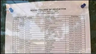 COLLEGES OF EDUCATION ADMISSIONS OUT:List for Accra College of Education..#teamlorty