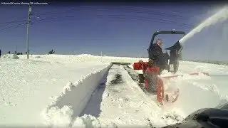 Kubota BX snow blowing 28 inches snow