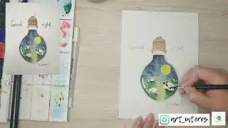 Как нарисовать креативный рисунок. Ночное небо. Уроки рисования. 