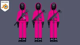 Let's make Squid game Pink Soldiers | Blender | Dimension Editors | Create your dream world