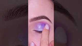Super EASY purple glitter eyelook! #shorts