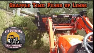 Kubota B2301 and Landpride 0660 grapple. Picking up and moving huge tree limbs.