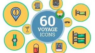 Icons Pack Tour Voyage Expedition Flat Animated Icons ★ After Effects Template ★ Project Files