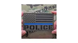 Police Thin Blue Line USA America LEO Laser Patch