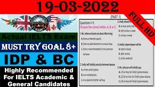 IELTS Listening Practice Test With Answers | IELTS Listening Actual Test 2022 | 19-03-2022