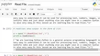 Python Read File(), Read lines(),Close, Open etc Functions :English