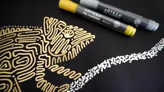 Short on time to create? This is simple yet satisfying! * Drawing with Gold pen *
