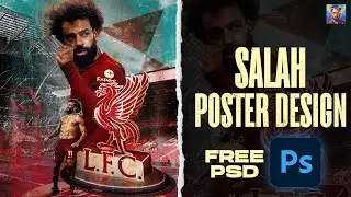 FREE PSD 🔵⚪ | Mohamed Salah Poster Design | Photoshop Tutorial | Praveenkumar.psd