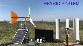 SOLAR AND WIND HYBRID ENERGY INSTALLATION - VERTICAL AND HORIZONTAL WIND TURBINE