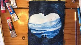 💙 СИНИЙ . Рисуем синим цветом. Про любовь. Рисование для души