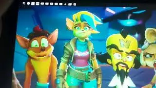 Crash Bandicoot ' s friends see a girl farting