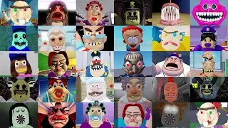 100+ Jumpscares In Roblox Of Scary Obby ( Bully School, Alien Barry, Pickles Evil, Skibidi Toilet )
