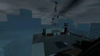 Cartoon Cat Spotted on a Roof