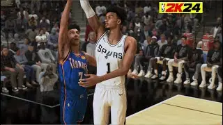 NBA 2K24 (PS5) Thunder VS Spurs Wemby and Chet duel in San Antonio
