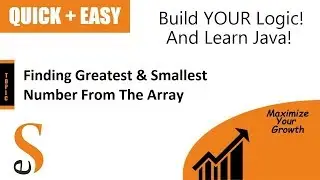 Java : To Find The Greaest And Smallest Number From An Array