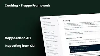 Learn About Caching (on Redis) in Frappe Framework!
