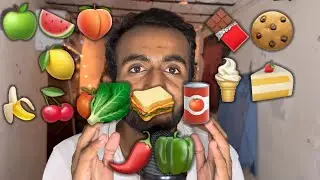 ASMR Emoji Challenge 🍌🍋🫑🥬🥒🌶️🧃