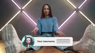 Custom animated Tik Tok follow button overlay for intro videos