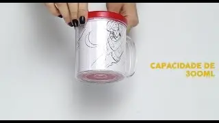 Caneca Acrilica p/ Colorir 300ml