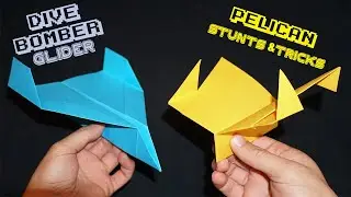 2 EASY Paper Planes! - Pelican & Dive Bomber (Flips and Glides)