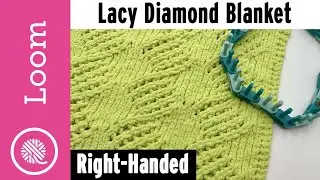 Loom Knit Lacy Diamond Blanket Pattern | 16-row repeat