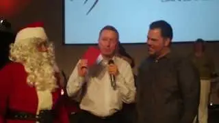 Santa Claus comes to church.