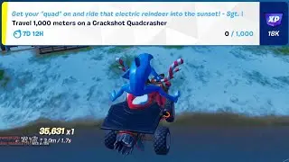 Travel 1,000 meters on a Crackshot Quadcrasher Fortnite Winterfest