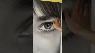 My largest realistic portrait / charcoal on paper  #shorts / tutorials available on my Patreon✍️