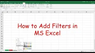 How to add filters in MS Excel